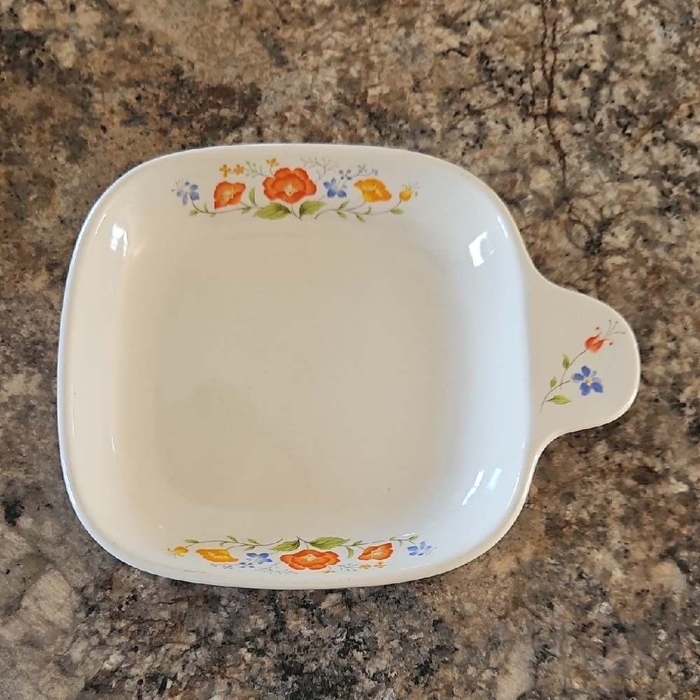 Vintage 1980s Floral Ceramic Serving Dish Or Trinket Dish